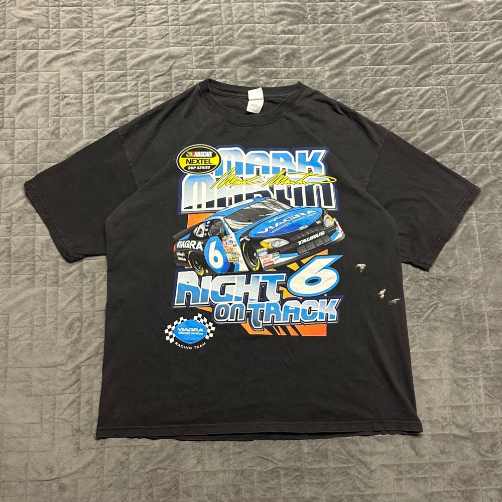 Vintage‎ 90s Mark Martin Nextel Cup Nascar Racing Double-Sided Shirt
